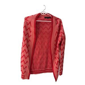 House Of Harlow 1960 X Revolve Womens Cardigan XS Pink & Red Chevron EUC